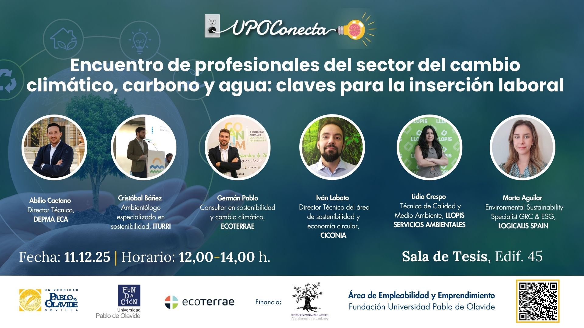 Encuentro de profesionales del sector del cambio climático, carbono y agua: claves para la inserción laboral.